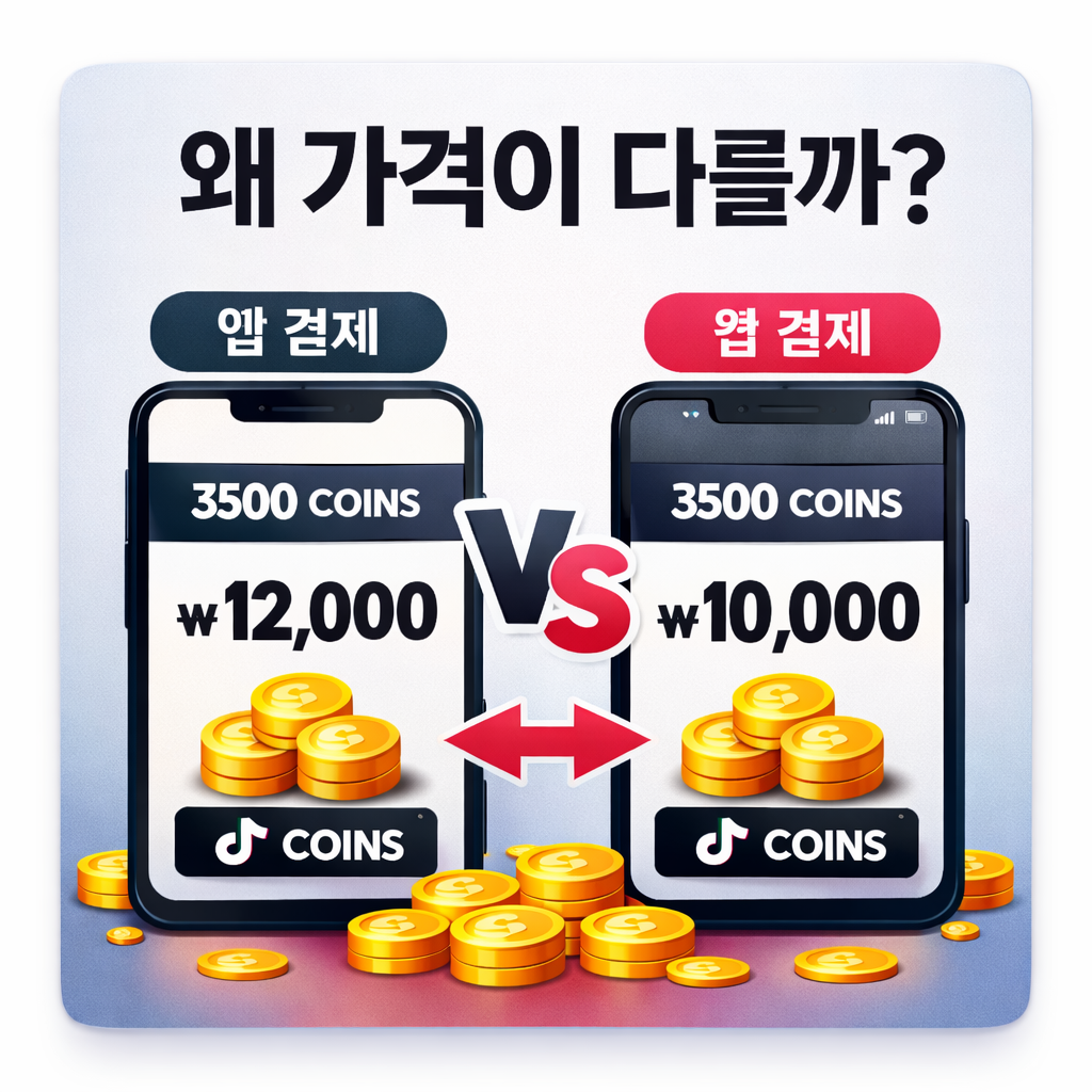 틱톡코인충전 가격 차이 왜 생길까? 결제 구조 정리